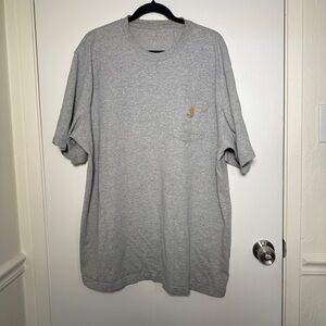 Carhartt Short-Sleeve Pocket Tee in Heather Gray with Gold Logo 3XL
